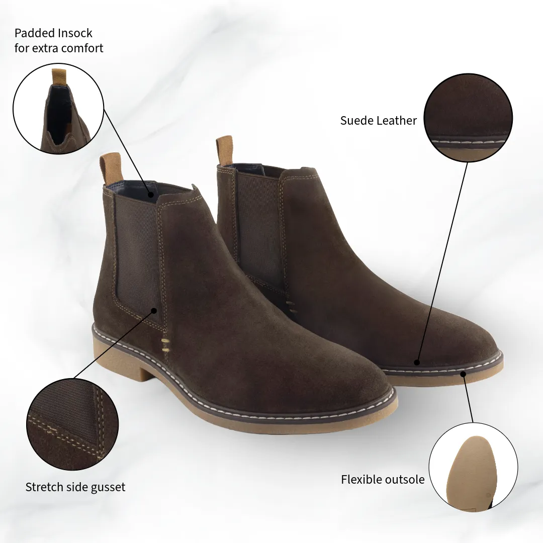 Pimlico Suede Leather Chelsea Boot - Brown